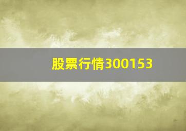 股票行情300153