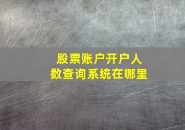 股票账户开户人数查询系统在哪里