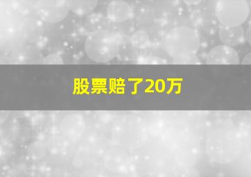 股票赔了20万