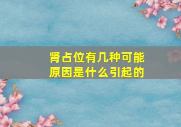 肾占位有几种可能原因是什么引起的