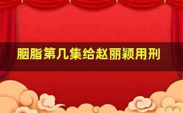 胭脂第几集给赵丽颖用刑