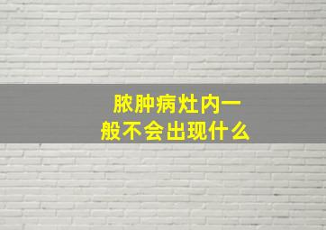 脓肿病灶内一般不会出现什么