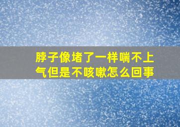 脖子像堵了一样喘不上气但是不咳嗽怎么回事