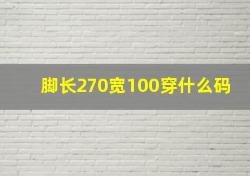 脚长270宽100穿什么码