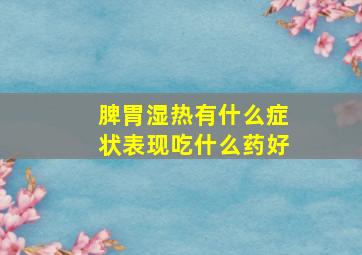 脾胃湿热有什么症状表现吃什么药好