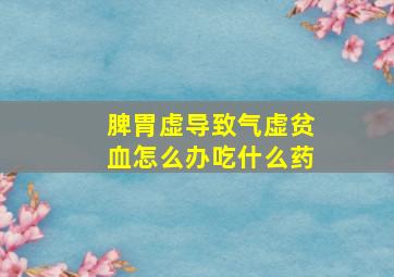 脾胃虚导致气虚贫血怎么办吃什么药