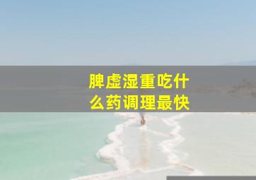 脾虚湿重吃什么药调理最快