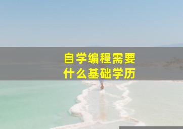 自学编程需要什么基础学历