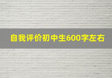 自我评价初中生600字左右