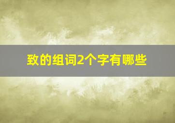 致的组词2个字有哪些