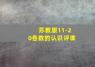 苏教版11-20各数的认识评课