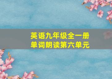 英语九年级全一册单词朗读第六单元