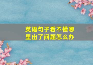 英语句子看不懂哪里出了问题怎么办