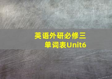 英语外研必修三单词表Unit6