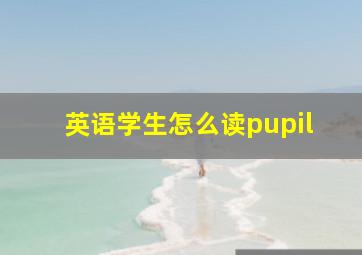 英语学生怎么读pupil