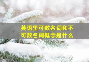 英语里可数名词和不可数名词概念是什么