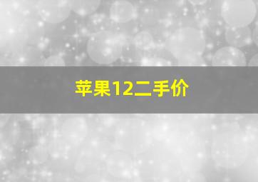 苹果12二手价