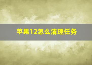 苹果12怎么清理任务