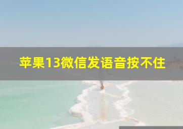 苹果13微信发语音按不住