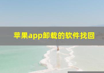 苹果app卸载的软件找回