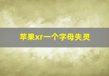 苹果xr一个字母失灵