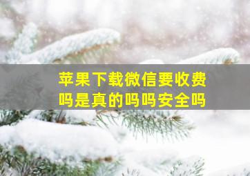 苹果下载微信要收费吗是真的吗吗安全吗