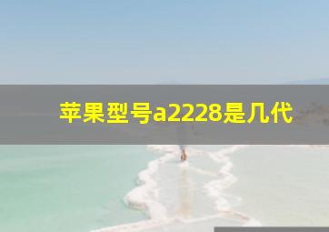 苹果型号a2228是几代