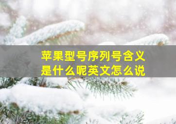 苹果型号序列号含义是什么呢英文怎么说