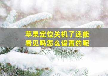 苹果定位关机了还能看见吗怎么设置的呢