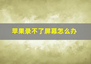 苹果录不了屏幕怎么办