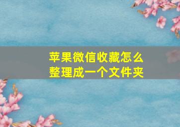 苹果微信收藏怎么整理成一个文件夹