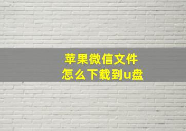 苹果微信文件怎么下载到u盘