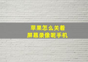 苹果怎么关着屏幕录像呢手机