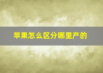 苹果怎么区分哪里产的