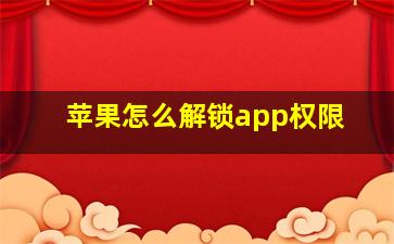 苹果怎么解锁app权限