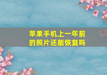 苹果手机上一年前的照片还能恢复吗