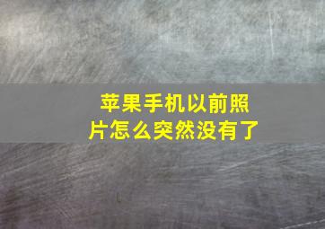 苹果手机以前照片怎么突然没有了