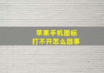 苹果手机图标打不开怎么回事