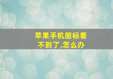 苹果手机图标看不到了,怎么办