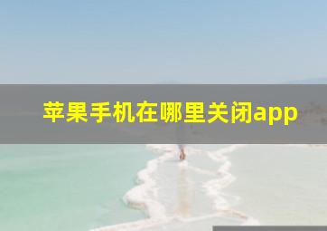 苹果手机在哪里关闭app