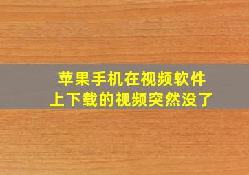 苹果手机在视频软件上下载的视频突然没了