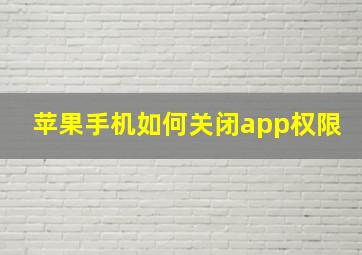 苹果手机如何关闭app权限