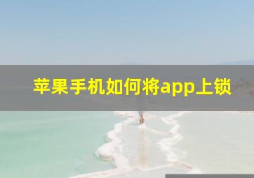 苹果手机如何将app上锁