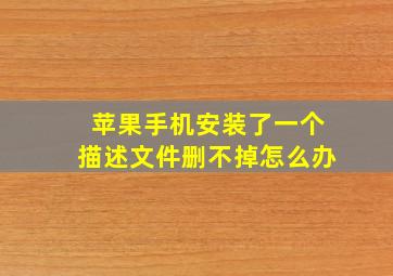 苹果手机安装了一个描述文件删不掉怎么办