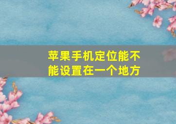 苹果手机定位能不能设置在一个地方