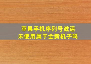 苹果手机序列号激活未使用属于全新机子吗