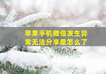 苹果手机微信发生异常无法分享是怎么了