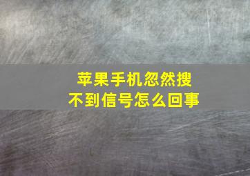 苹果手机忽然搜不到信号怎么回事