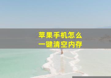 苹果手机怎么一键清空内存