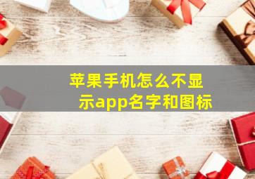 苹果手机怎么不显示app名字和图标